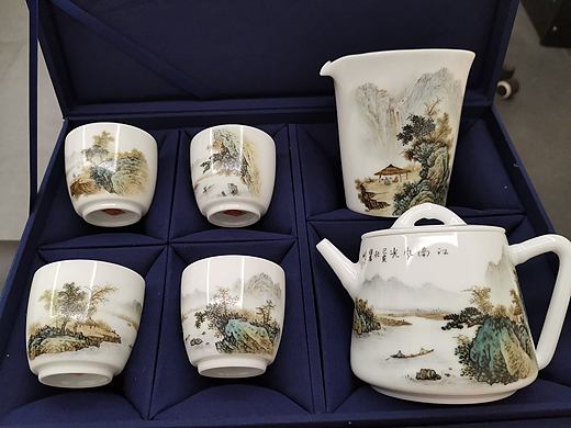 山水茶壶六件套