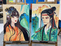 原創(chuàng)油畫古風人物