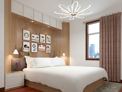 嵌入式卧室床设计