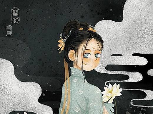 簪花插画教程