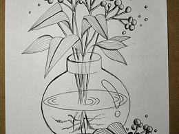 黑白线描装饰