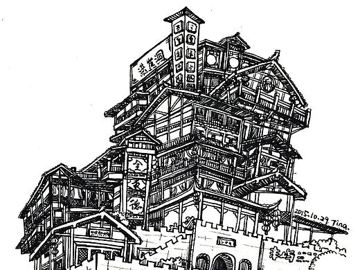 洪崖洞（個人主頁-ZMTk1MjQ5ODg=） - 創(chuàng)作習作 - 站酷設計師Tina_Wang原創(chuàng)素材 - 站酷ZCOOL