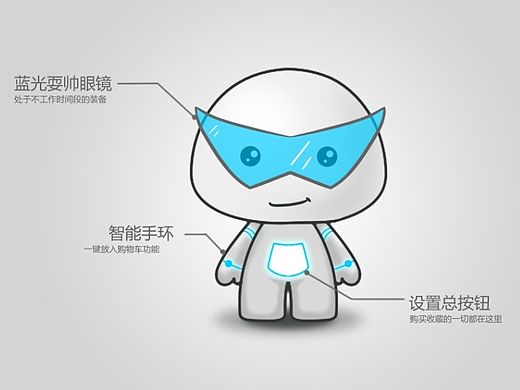 设计的电商机器人 结合中国的12生肖小公仔