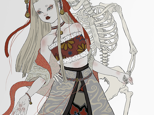 鬼神插画-创作习作3001年前小头像插画-创作习作1001年前沙尘末日插画