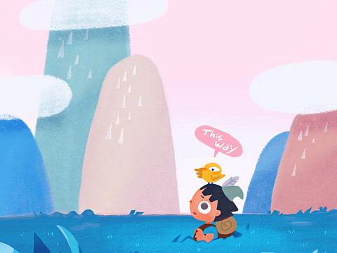 小鳥帶路-臨摹插畫師Amelicar（個(gè)人主頁-ZNDQ2NDU0NjA=） - 兒童插畫 - 站酷設(shè)計(jì)師湯小翼wing原創(chuàng)素材 - 站酷ZCOOL