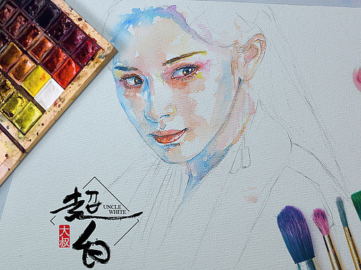 三生三世十里桃花【水彩】 杨幂插画绘画视频教程 超白大叔手绘系列