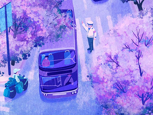 蓝楹花的街道