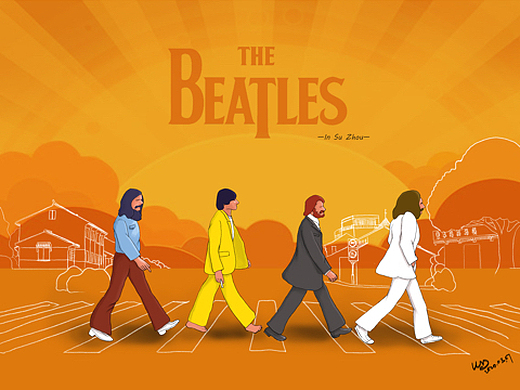 披头士从全世界走过.