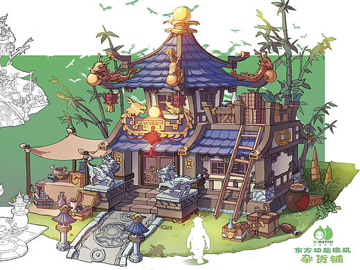 Q版古风建筑