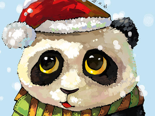 圣诞小熊猫（个人主页-ZMTk2MzgyNzY=） - 艺术插画 - 站酷设计师外星小魰原创素材 - 站酷ZCOOL