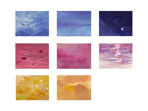 《情绪速写》水拓画 与 颜彩 4×4cm卡片胶带（个人主页-ZNDczMjU2MTY=） - 绘画 - 站酷设计师河野尾原创素材 - 站酷ZCOOL