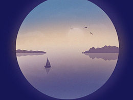 臨摹練習(xí)，Procreate繪畫，在圓形里的風(fēng)景