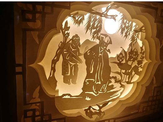 元青花四爱梅瓶--纸雕小夜灯