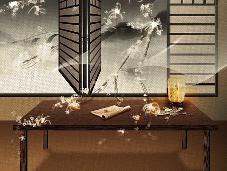 《落花手抄》1920x1080壁纸。