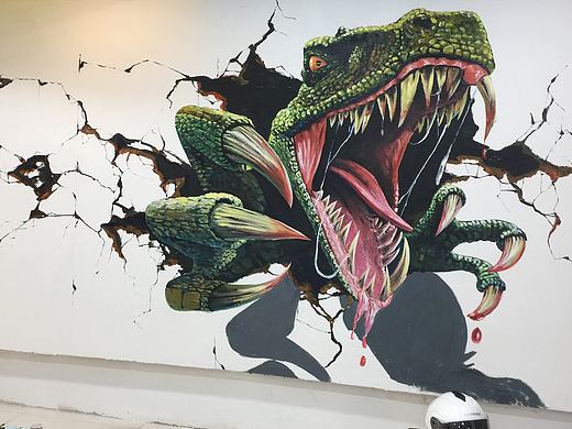 油画。3D墙绘最新作品