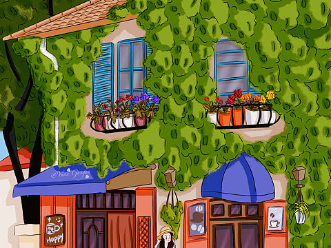 扁平化风格插画