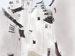 《小巷》（个人主页-ZNjg5NDc2） - 商业插画 - 站酷设计师墨影疏原创素材 - 站酷ZCOOL