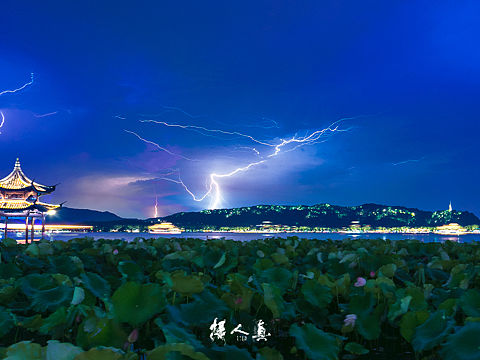 闪电|西湖集贤亭