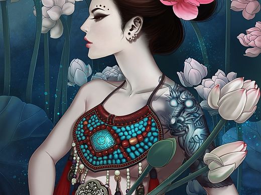 天为谁春（个人主页-ZMTUwMTE5Njg=） - 商业插画 - 站酷设计师张迪queen原创素材 - 站酷ZCOOL