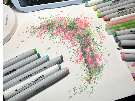 花园月季花手绘教程01:月季美的让人窒息～