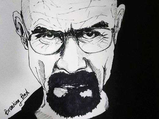 闲暇手绘 绝命毒师 老白