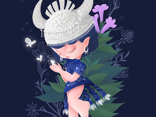 苗族女孩|板蓝根精灵|蜡染