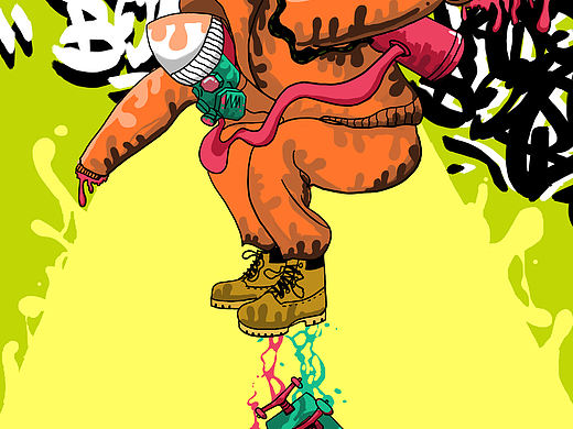 滑板 sk8（个人主页-ZMjczNTY4NDA=） - 新锐潮流插画 - 站酷设计师暂无介燒原创素材 - 站酷ZCOOL