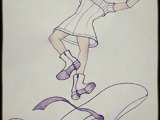 自已设计的服装工笔插画