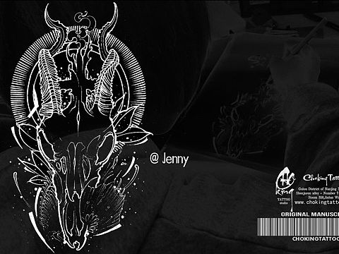 Choking tattoo原创手稿