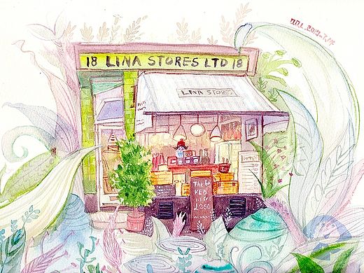 水彩店面系列