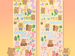 原创可爱小熊贴纸设计🐻