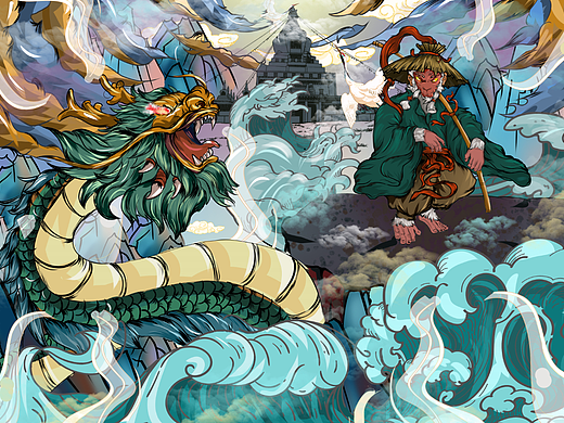 新大闹天宫（个人主页-ZNTMzNzgzNjQ=） - 艺术插画 - 站酷设计师羽白102原创素材 - 站酷ZCOOL