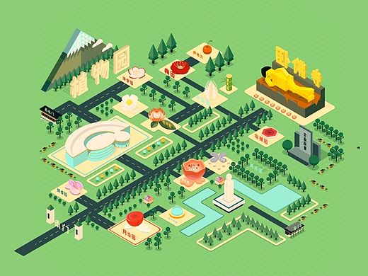 北京植物园创意地图