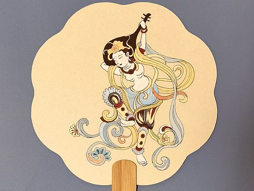反弹琵琶飞天团扇