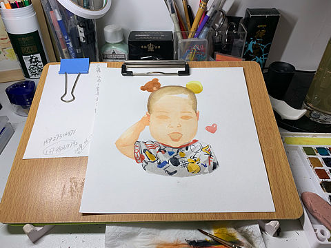 功夫绘水彩漫画肖像
