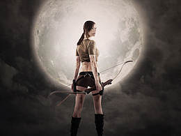 月亮下的女射手