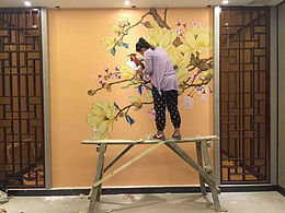 惠州一会所3D立体画墙绘
