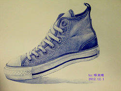 圆珠笔手绘《鞋》