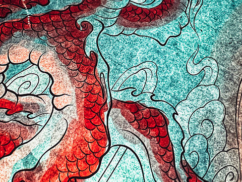 数码绘画之《泛舟赤壁遇龙图》