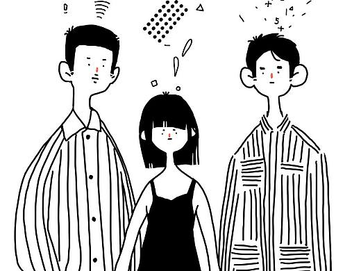 双色插画