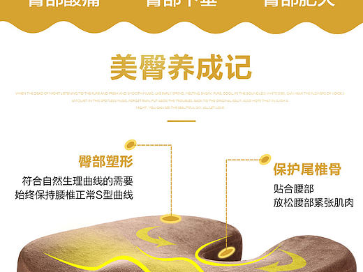 慢回弹记忆棉 美臀垫 坐垫 详情页