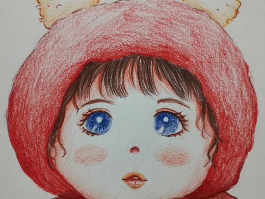 小胖妞——彩铅练习