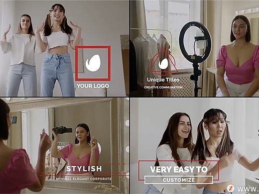 FCPX插件-33个现代迷你文字标题字幕条动画