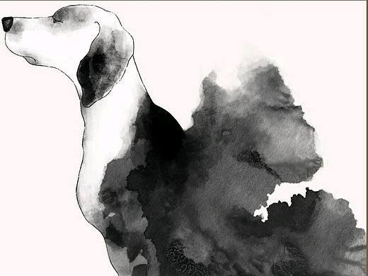 水墨萌宠主题丝巾设计