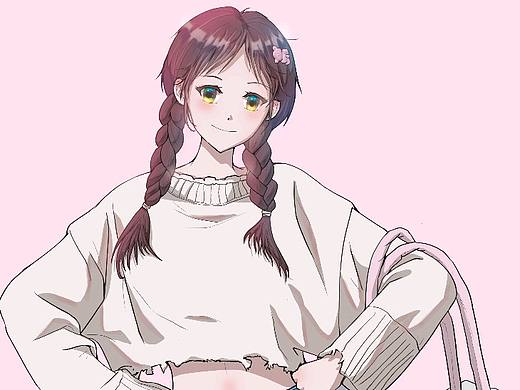 女孩穿搭插画