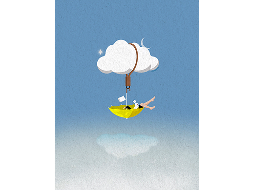 躺平了做什么？看云，做夢（個人主頁-ZNjQyNjYxMjA=） - 商業(yè)插畫 - 站酷設計師安嘰辣Abby原創(chuàng)素材 - 站酷ZCOOL