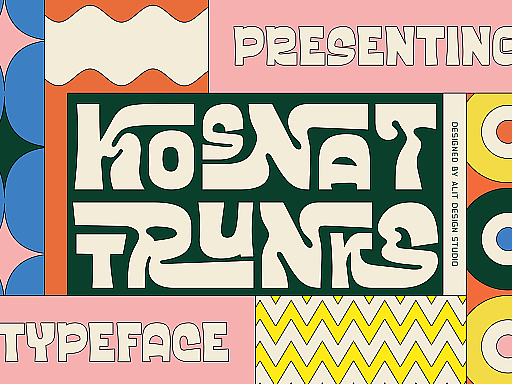 潮流复古酸性逆反差迷幻扭曲文创潮牌广告海报英文字体