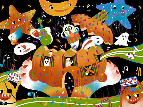 鬼鬼們的圣誕音樂party（個人主頁-ZNTYwOTg1MzY=） - 創(chuàng)作習(xí)作 - 站酷設(shè)計師Real_77原創(chuàng)素材 - 站酷ZCOOL