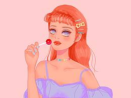 每周一画【少女与美食】