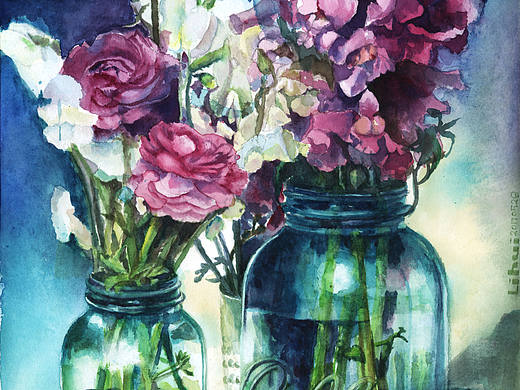 水彩花卉（個人主頁-ZMjIwNzEzODQ=） - 繪畫 - 站酷設(shè)計(jì)師不愛地鐵_lihui原創(chuàng)素材 - 站酷ZCOOL